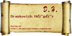 Draskovich Hágár névjegykártya